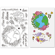PVC Plastic Stamps, for DIY Scrapbooking, Photo Album Decorative, Cards Making, Stamp Sheets, Flower Pattern, 16x11x0.3cm(DIY-WH0167-56-634)