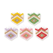 Handmade Seed Beads, Loom Pattern, Eye Arrow Pendant, Mixed Color, 15.5x15x2mm, Hole: 0.8mm(PALLOY-MZ00153)