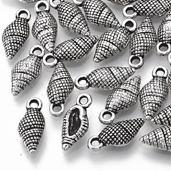 CCB Plastic Pendants, Spiral Shell, Antique Silver, 15.5x7x3.5mm, Hole: 1.6mm, about 2900pcs/500g(CCB-T009-28)