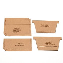 Wallet Template, Acrylic Patterns Leather Handcraft Model, Clear, 5.9~11x5.4~10.9x0.15cm, Hole: 1.4mm, 4pcs/set(TOOL-WH0128-33)