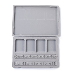Plastic Bead Design Boards, with Graduated Measurements, DIY Beading Jewelry Making Tray, Rectangle, Gray, 28.5x19.5x1.7cm(ODIS-Z001-01)