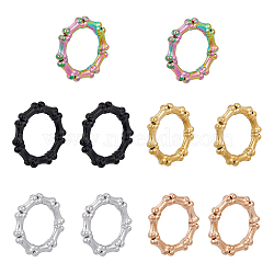 10Pcs 5 Colors 304 Stainless Steel Linking Rings, Imitation Bone Beaded Heptagon Ring, Mixed Color, 21x21x2.5mm, Inner Diameter: 13mm, 2pc/colors(STAS-DC0013-02)