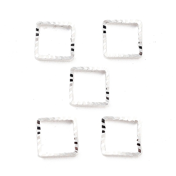 Brass Beads Frames, Cadmium Free & Lead Free, Square, 925 Sterling Silver Plated, 6x6x1mm