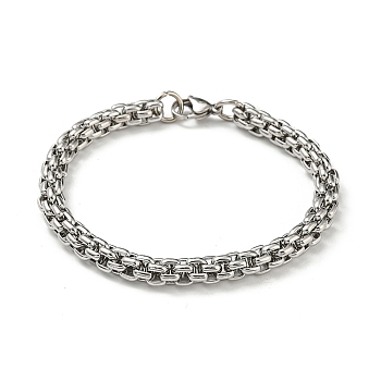 201 Stainless Steel Rope Chain Bracelets, Stainless Steel Color, 8-7/8 inch(22.5cm)