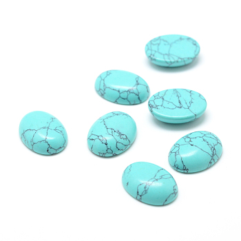 Dyed Synthetic Turquoise Gemstone Cabochons, Oval, 25x18x7mm