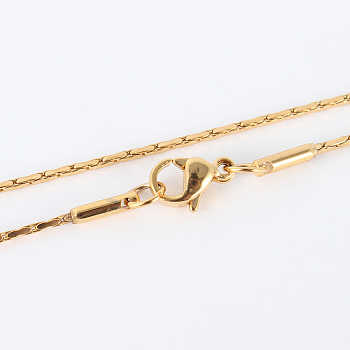 304 Stainless Steel Coreana Chain Necklaces, with Lobster Claw Clasps, Golden, 17.9 inch(45.4cm), 1mm