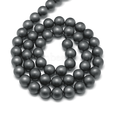Frosted Non-magnetic Synthetic Hematite Round Bead Strands(X-G-J344-8mm)-3