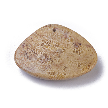 Natural Fossil Coral Pendants(G-G779-02B)-3