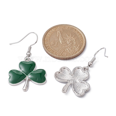 3 Pair 3 Style Saint Patrick's Day Alloy Enamel Dangle Earrings with Brass Pins for Women(EJEW-JE05347)-4