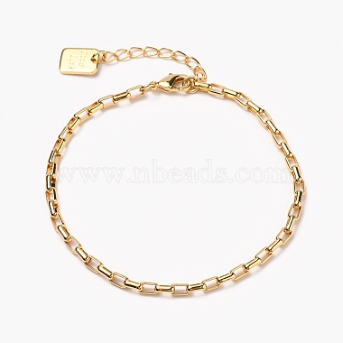 Brass Box Chain Bracelets(BJEW-H537-03G)-6