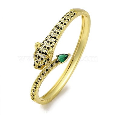 Green Leopard Brass Bangles