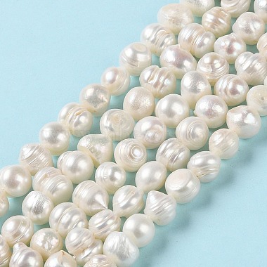 hebras de perlas de agua dulce cultivadas naturales(PEAR-E018-08)-2