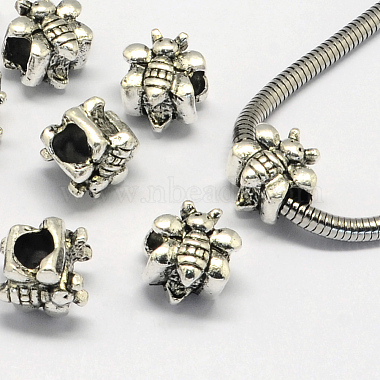 12mm Bees Alloy European Beads