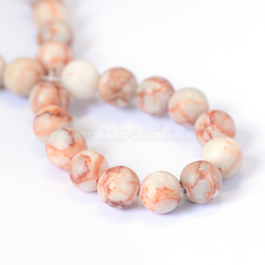 Brins de perles rondes en netstone rouge naturel(X-G-E334-10mm-06)-3