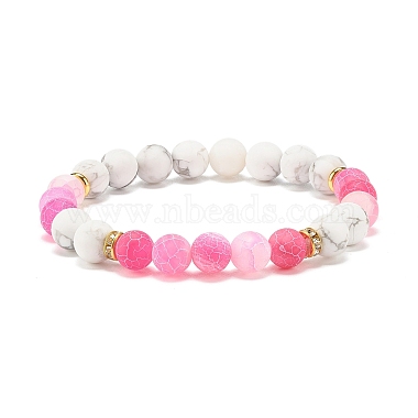 Hot Pink Weathered Agate Bracelets