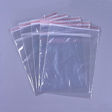 100 pc Plastic Zip Lock Bags, Resealable Packaging Bags, Top Seal, Self  Seal Bag, Rectangle, Clear, 24x16cm, Unilateral Thickness: 1.6 Mil(0.04mm)