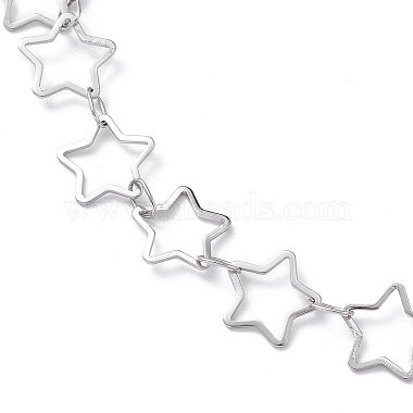 304 bracelets de cheville en chaîne à maillons étoiles en acier inoxydable pour hommes femmes(X-STAS-B039-14P)-2