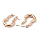 Ion Plating(IP) 304 Stainless Steel Twist Oval Hoop Earrings for Women(EJEW-G293-07RG)-2