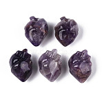 Natural Amethyst Heart Beads, No Hole/Undrilled, 28~31x21~23x18.5~20mm(G-T144-04F)