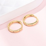925 Sterling Silver Micro Pave Clear Cubic Zirconia Hoop Earrings, Golden, 13x2mm(EJEW-K317-04G)