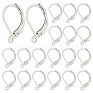 200Pcs 304 Stainless Steel Leverback Earring Findings, with Loops, Stainless Steel Color, 15x10x2mm, Hole: 1.5mm(STAS-BBC0004-15)