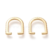 Brass Cuff Earrings, U Shape, Real 18K Gold Plated, 15.5x15x2mm(EJEW-F255-06G)