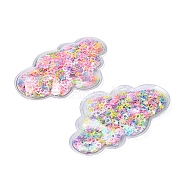 Quicksand Sequin Plastic Cabochons, for Hair Ornament & Costume Accessory, Cloud, Colorful, 7.7x4.7cm(OHAR-CJC0002-04G)