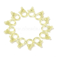 Transparent Plastic Lobster CLaw Clasps, Light Goldenrod Yellow, 26x19x6mm, Hole: 2mm(KY-H005-A01)