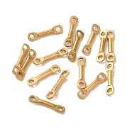 Ion Plating(IP) 304 Stainless Steel Connector Charms, Bar Links, Real 18K Gold Plated, 8x2x1mm, Hole: 1mm(STAS-Q323-04A-G)
