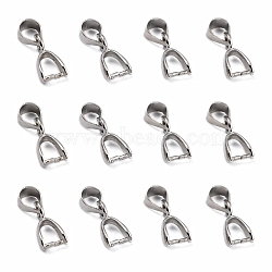 Grade AA Brass Ice Pick Pinch Bails for Pendant Making, Cadmium Free & Nickel Free & Lead Free, Platinum, 9.8x6x3mm, Hole: 4x3mm, Pin: 0.5mm(KK-M008-a-07P-NR)