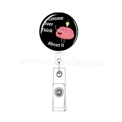 Badge Reel for Nurse Doctor, Retractable Alligator Clip, Work Name Tag ID Card Badge Scroll Holders, Black, 86x30mm(FIND-SX0001-215)