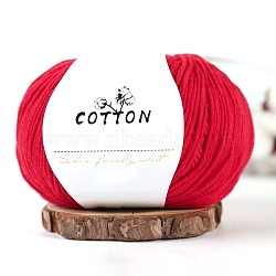 Milk Cotton Knitting Yarn, for Garments Scarves Sweater Shawl Hats, Crimson, 0.5~1mm, about 131.23 Yards(120m)/Skein(PW-WGC6668-09)