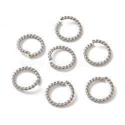 304 Stainless Steel Open Jump Rings, Spiral, Stainless Steel Color, 10x1.2mm, Inner Diameter: 7.5mm(STAS-C085-01B-P)