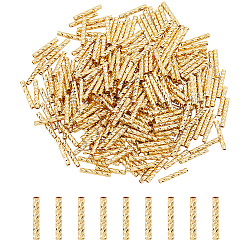 Rack Plating Brass Beads, Nickel Free, Tube, Real 18K Gold Plated, 10x1.5mm, Hole: 1mm, 300pcs/box(KK-DC0002-48)