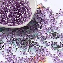 Glass Seed Beads, Silver Lined, Round Hole, Round, Dark Orchid, 4x3mm, Hole: 1.2mm, 6429pcs/pound(SEED-H002-C-A043)