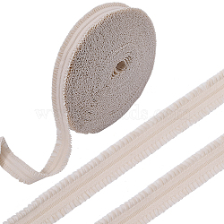 20 Yards Ruffled Nylon Elastic Lace Trim, Pleated Trimming, Webbing Garment Sewing Accessories, PapayaWhip, 22mm(EW-WH0018-02A)