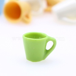 Mini Resin Cup, Micro Landscape Kitchen Dollhouse Accessories, Pretending Prop Decorations, Light Green, 16x12mm, 5pcs/bag(BOTT-PW0011-20D)