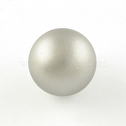 No Hole Spray Painted Brass Round Bell Beads, Fit for Cage Ball Pendants, Silver, 16mm(X-KKB-R001-16mm-08)