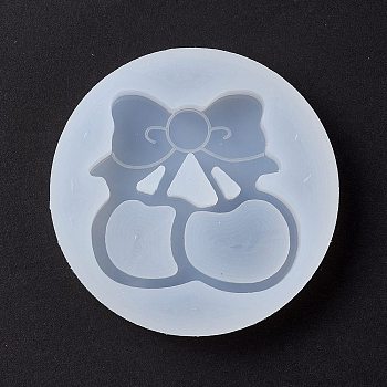DIY Decoration Silicone Molds, Resin Casting Molds, For UV Resin, Epoxy Resin Jewelry Making, Cherry, White, 69x12mm, Inner Diameter: 43x52mm