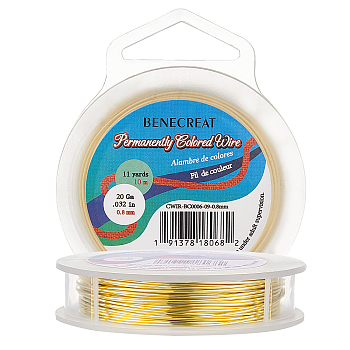 Round Brass Wire for Jewelry Making, Unplated, 20 Gauge, 0.8mm, about 10m/roll