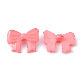 Bowknot Buttons, ABS Plastic Button, Pink, 26mm, Hole: 3mm, about 200pcs/bag