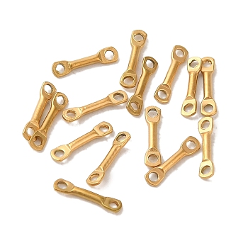 Ion Plating(IP) 304 Stainless Steel Connector Charms, Bar Links, Real 18K Gold Plated, 8x2x1mm, Hole: 1mm