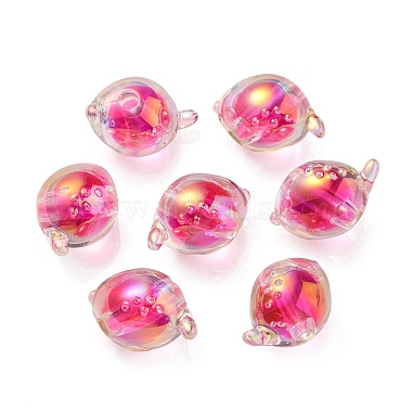 Deep Pink Fish Acrylic Beads