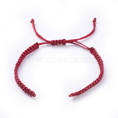 Braided Nylon Cord for DIY Bracelet Making, Black, 145~155x5x2mm