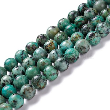 Natural African Turquoise(Jasper) Beads Strands(G-E444-47-8mm)-2