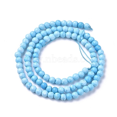 Assembled Synthetic Hemimorphite and Larimar Beads Strands(G-D0006-C01-4mm)-2