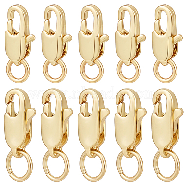 Real 18K Gold Plated Brass Lobster Claw Clasps