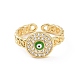 Real 18K Gold Plated Brass Micro Pave Cubic Zirconia Open Rings(RJEW-J017-VC279)-2