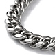 304 Stainless Steel Diamond Cut Cuban Link Chain Necklace with Cubic Zirconia Clasps(NJEW-P288-10P)-3