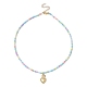 Golden Brass Heart Pendant Necklace(NJEW-JN04530)-2